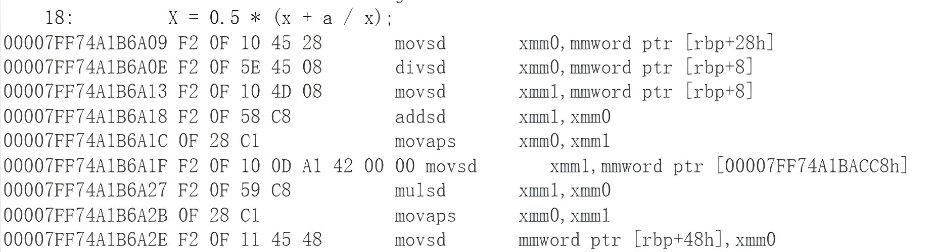 VS汇编语言示例